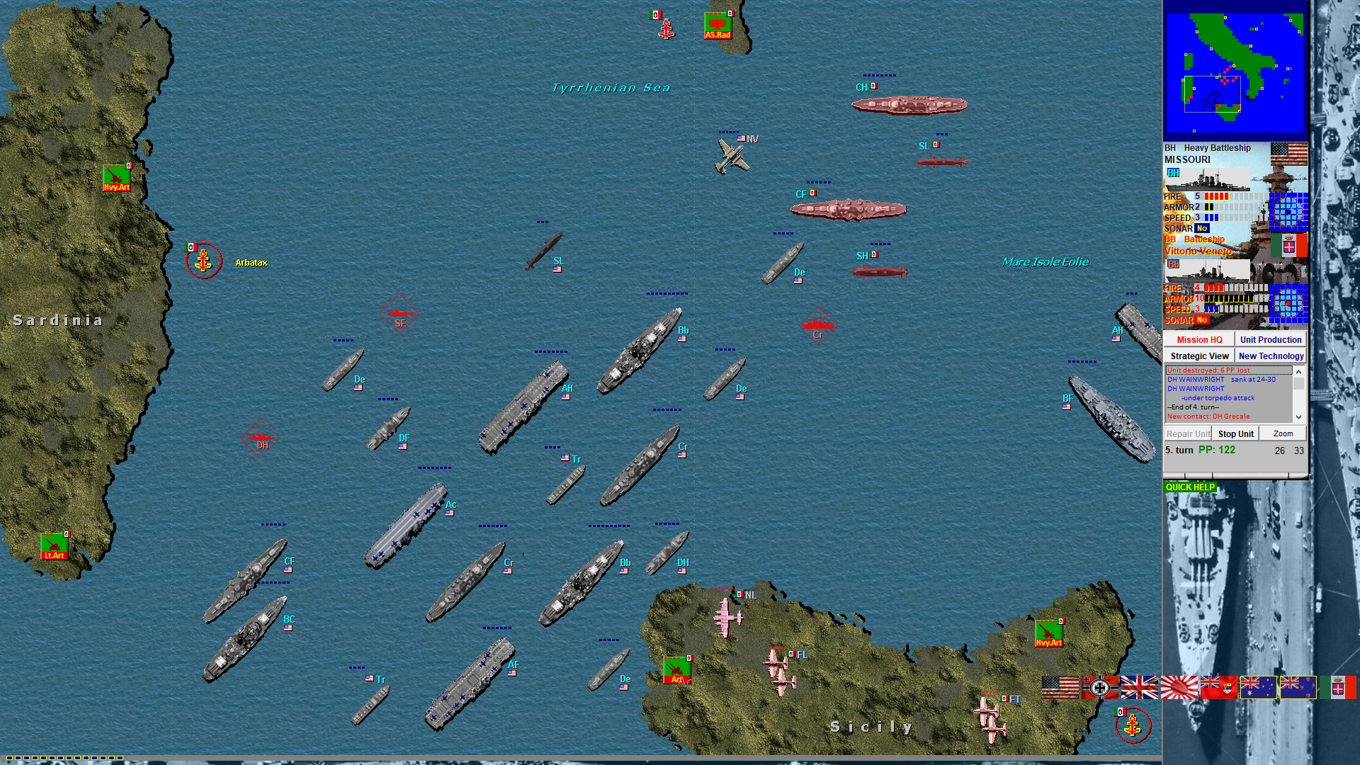 Battleships and Carriers - WW2 Battleship Game screenshot