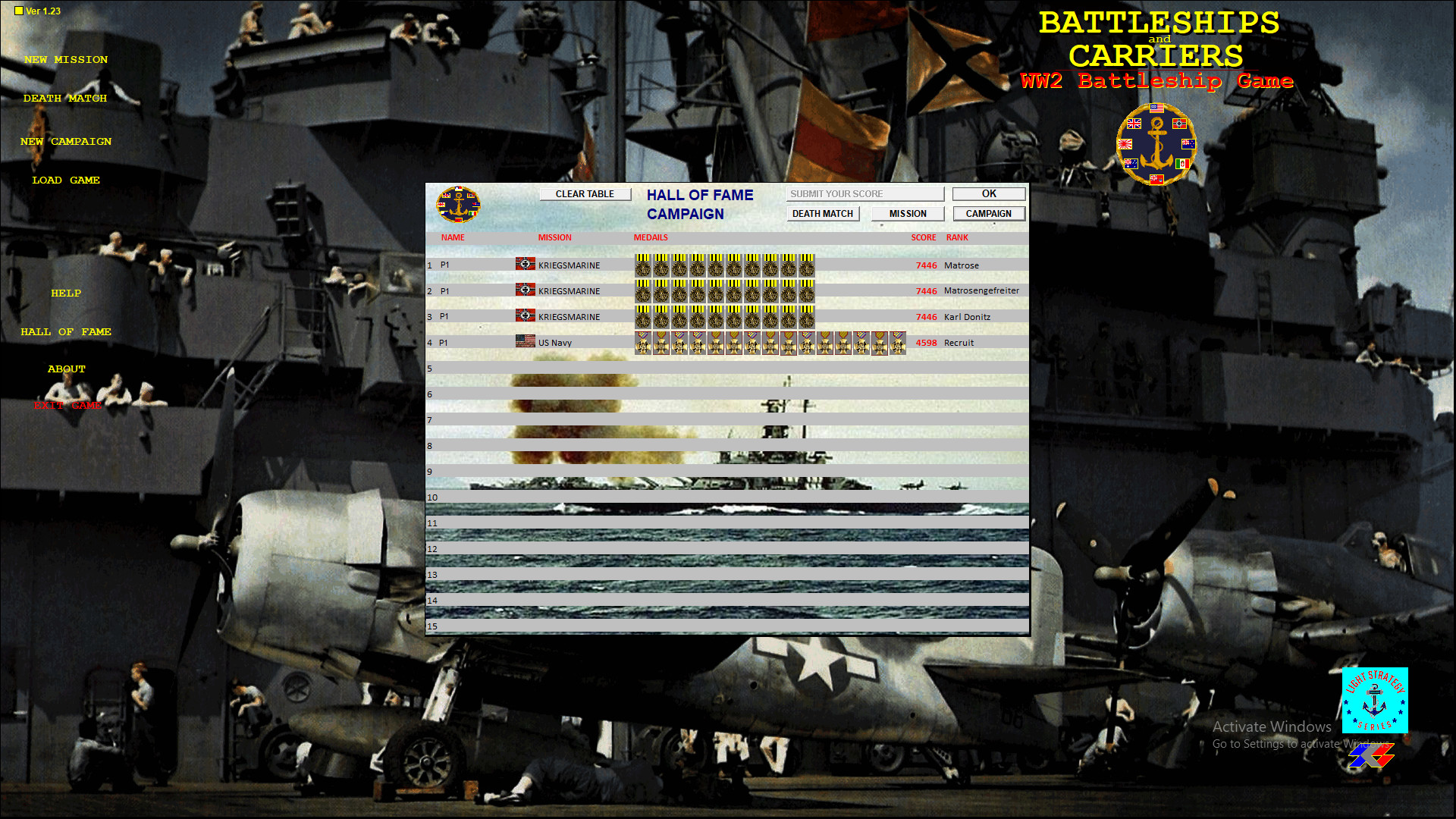 Battleships and Carriers - WW2 Battleship Game screenshot