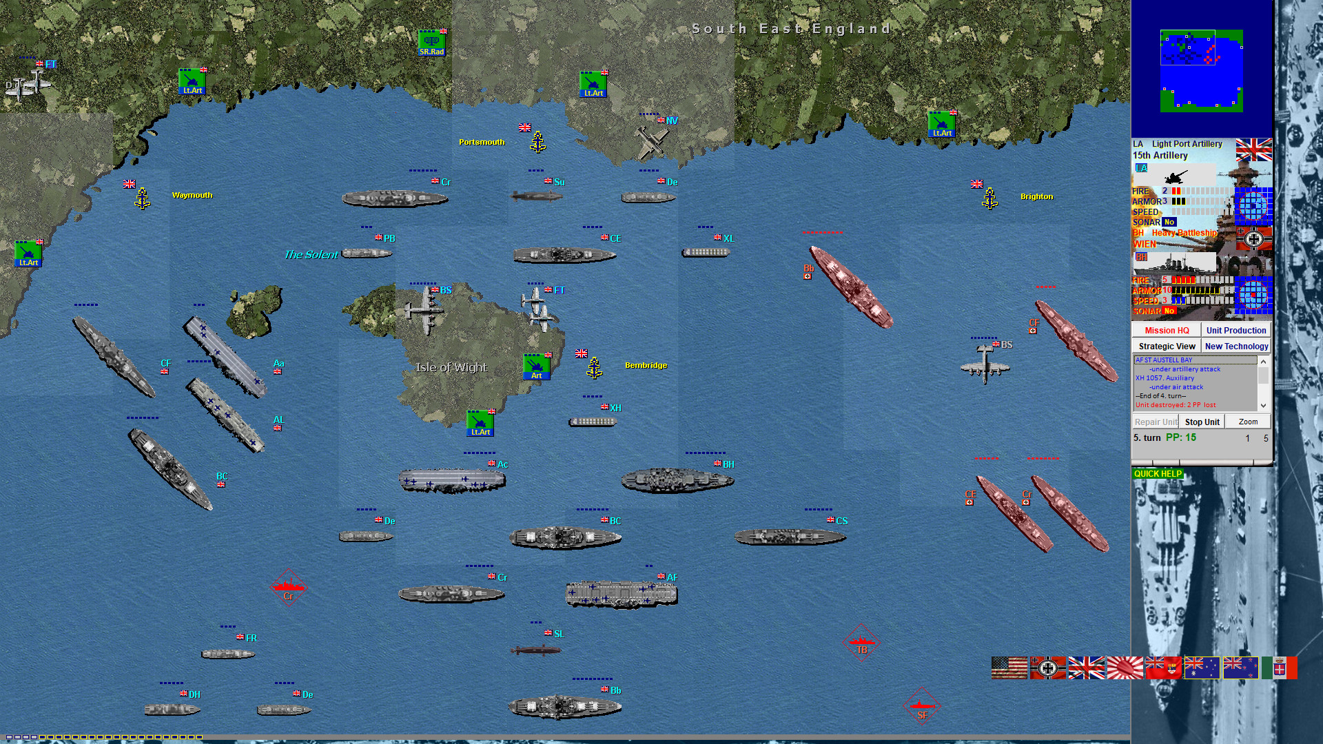 Battleships and Carriers - WW2 Battleship Game screenshot
