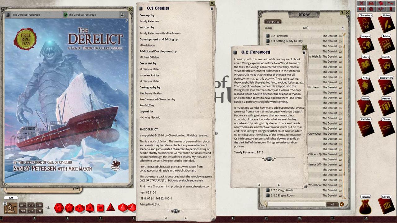 Fantasy Grounds - The Derelict (CoC7E) screenshot