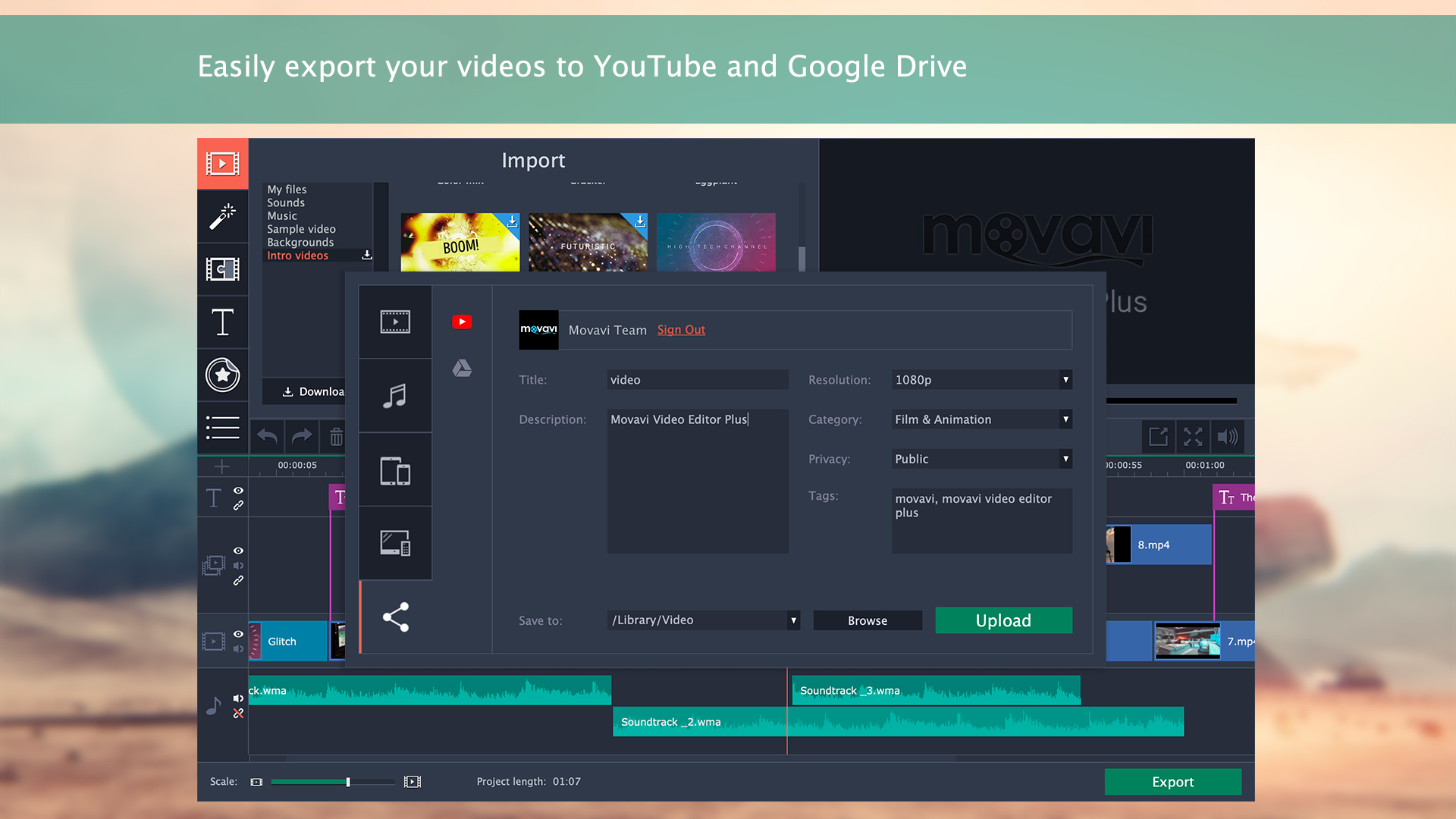 Movavi Video Editor 15 Plus - Video Editing Software screenshot