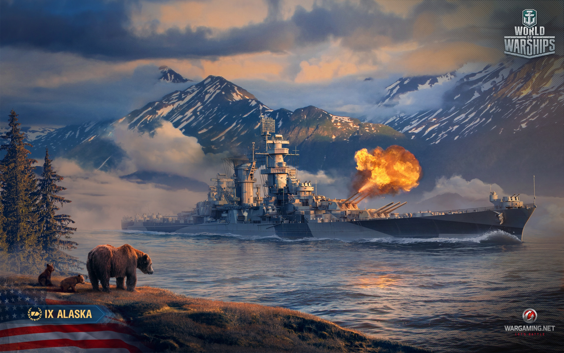 World of Warships корабль Аляска