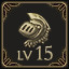 Icon for Reach Lvl 15 with a character