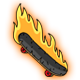 Skateboard on fire