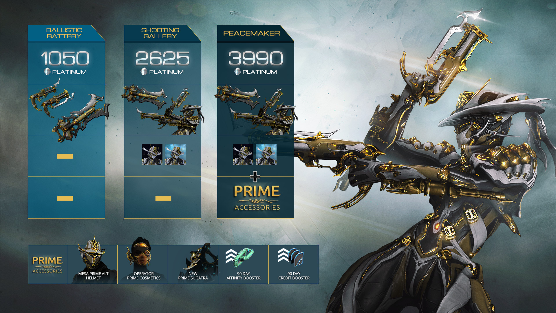 Warframe Mesa Prime Access: Peacemaker Pack #4