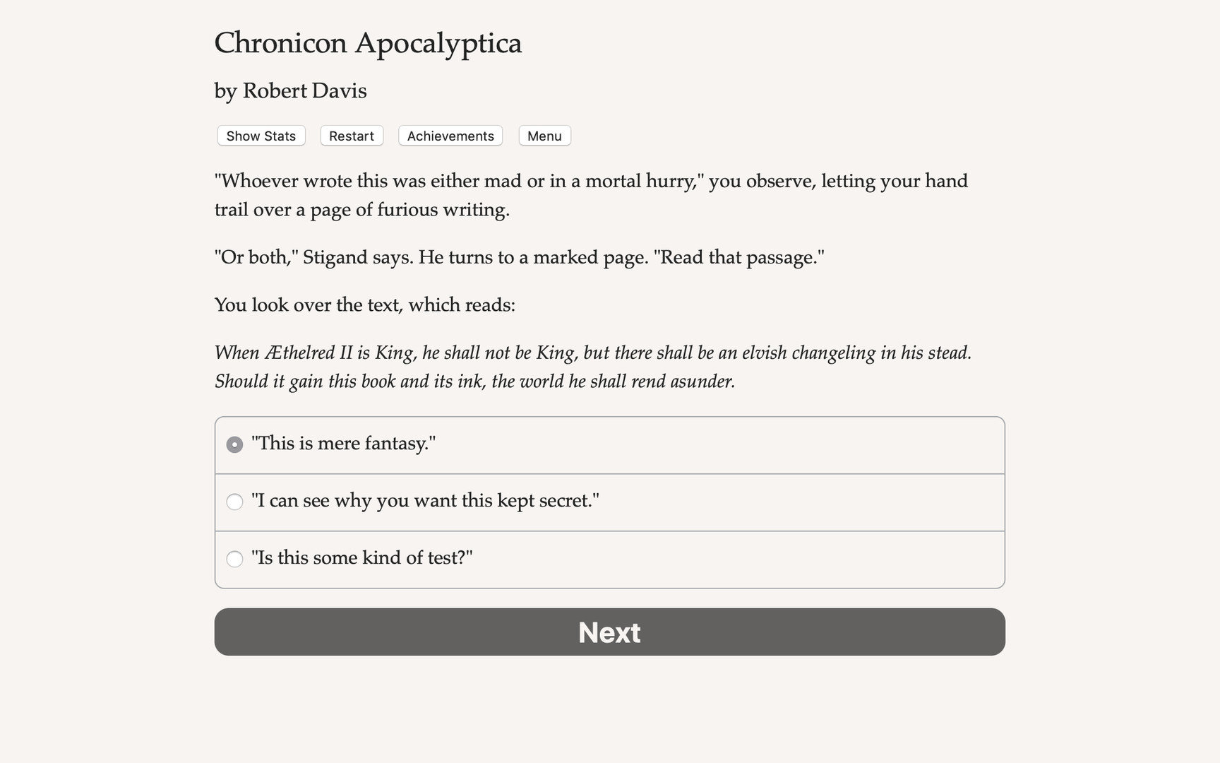 Chronicon Apocalyptica Demo Featured Screenshot #1