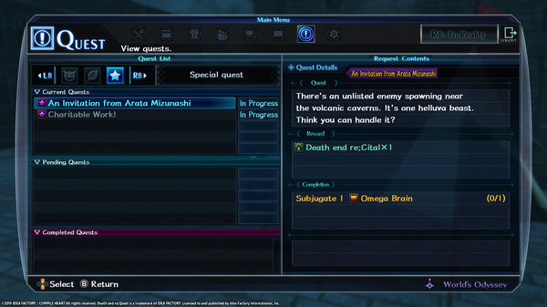 Death end re;Quest Extra Boss & Items