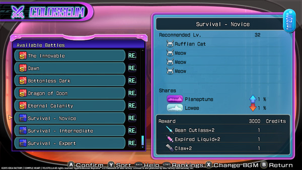 скриншот Hyperdimension Neptunia Re;Birth2 Survival Mode 1