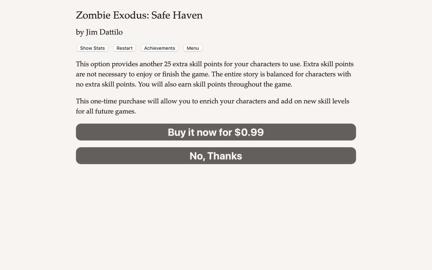 Zombie Exodus: Safe Haven - Double Skill Points Bonus Featured Screenshot #1