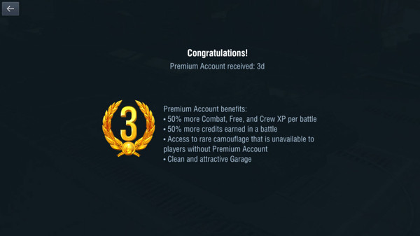скриншот World of Tanks Blitz - 3 days of premium account Pack 0