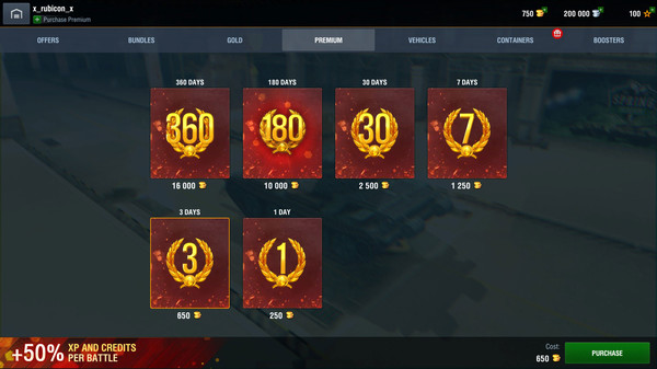 скриншот World of Tanks Blitz - 3 days of premium account Pack 1
