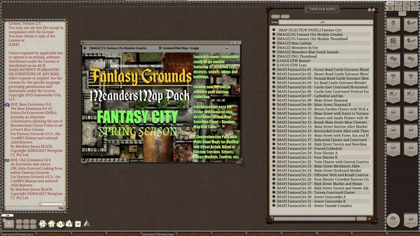 скриншот Fantasy Grounds - Meanders Map Pack: Fantasy City Spring Season (Map Pack) 0