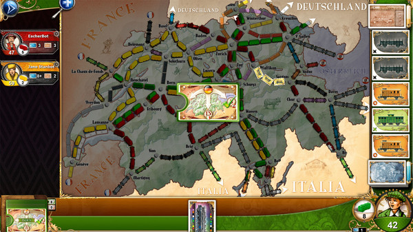 скриншот Ticket to Ride Switzerland DLC 4