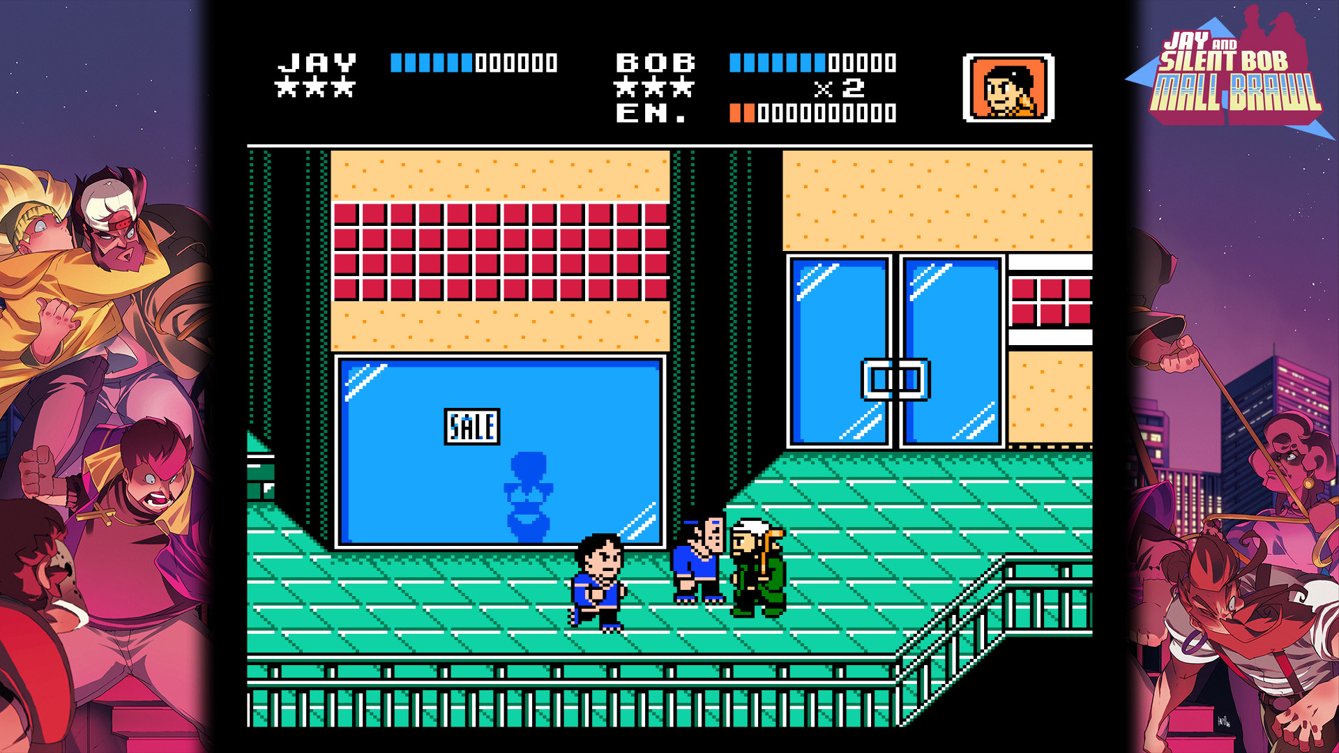 jay and silent bob mall brawl nes cartridge