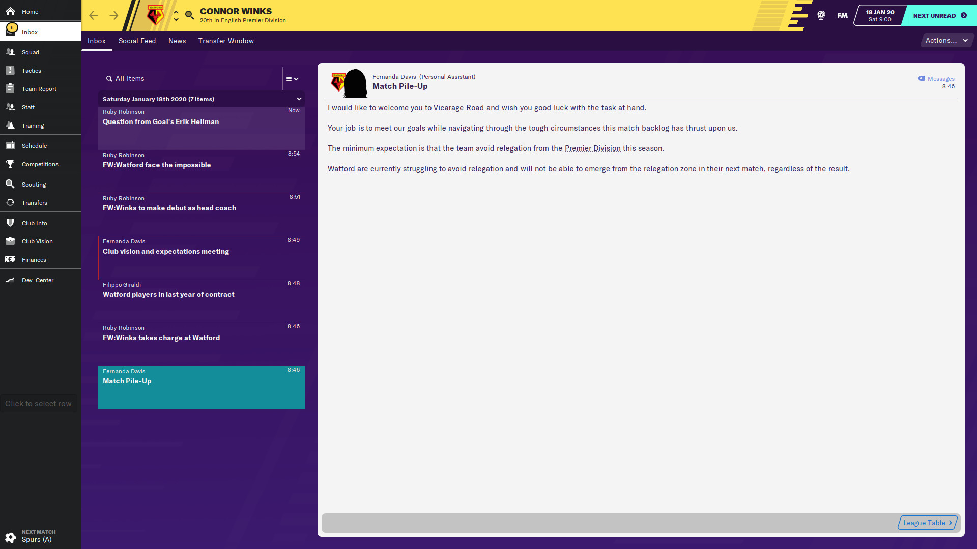 Football Manager 2020 Touch Fixture Pile-Up Challenge Featured Screenshot #1