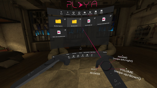 скриншот PLAY'A VR Video Player 1