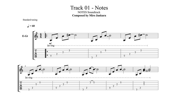 скриншот NOTES - Soundtrack + Music Sheets 1