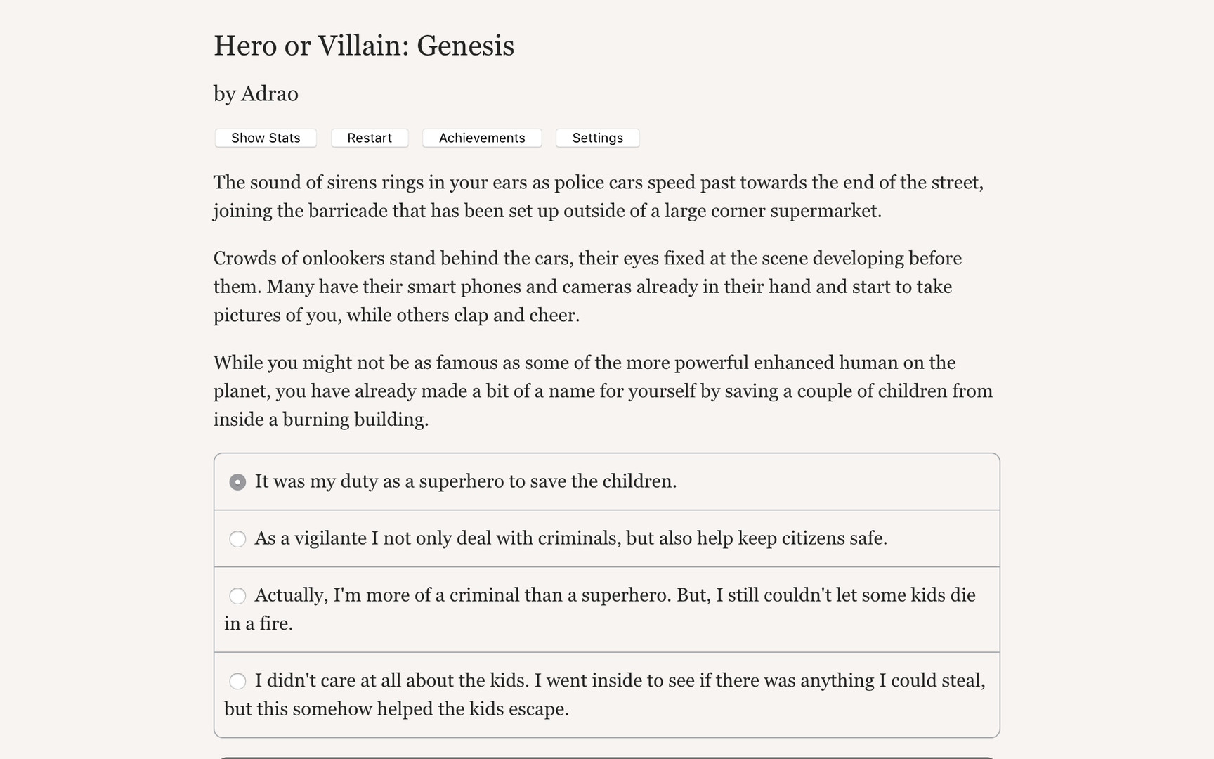 Hero or Villain: Genesis Demo #5
