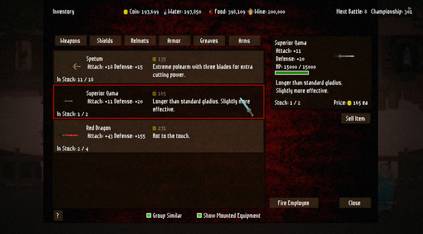 скриншот Domina - Ludus Expansion: Inventory 2