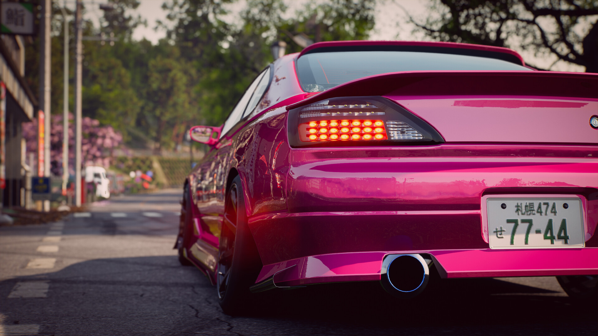 Cyberpunk Pink Car Live Wallpaper - free download