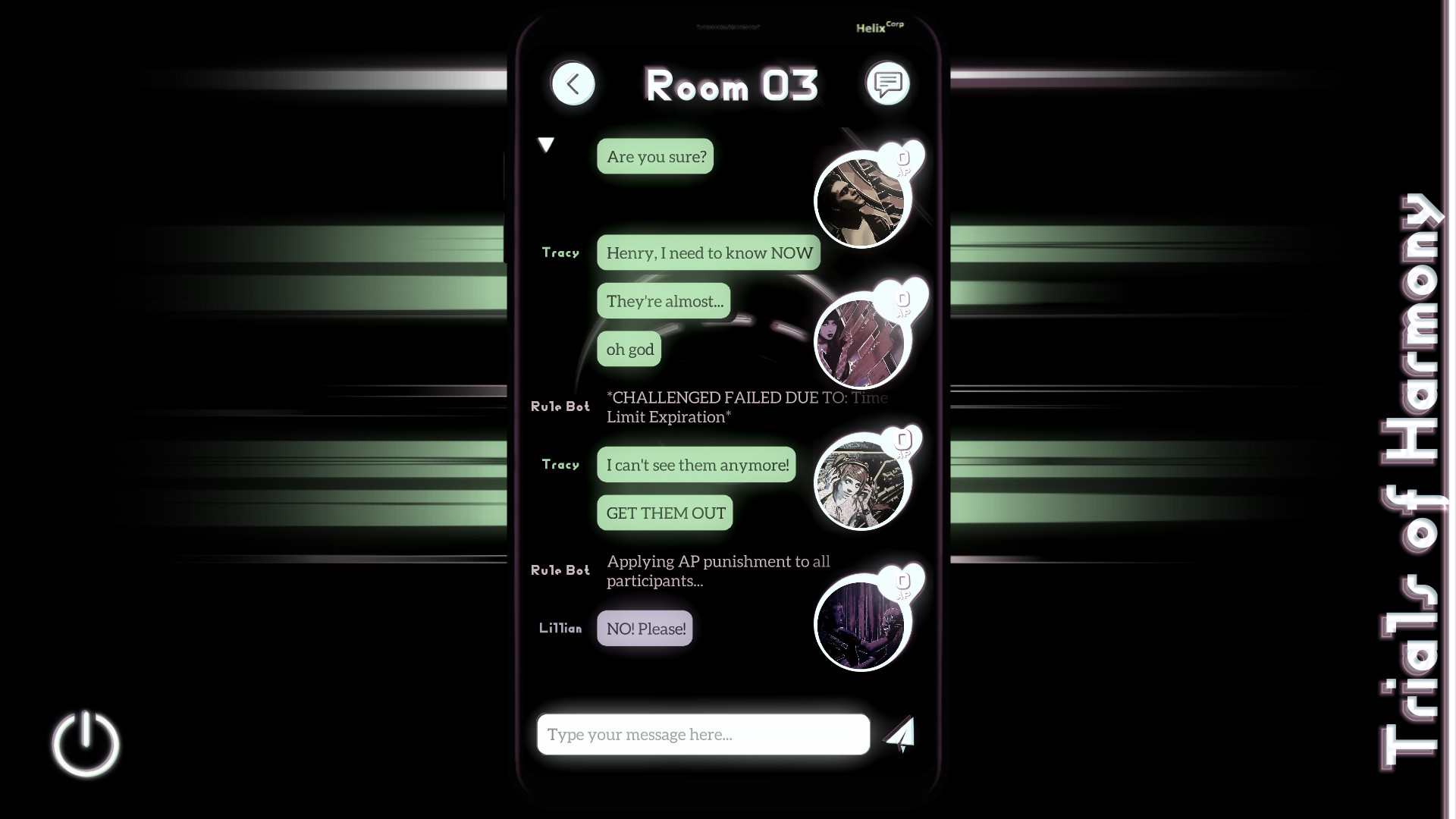 Trials of Harmony ~ A Found Phone Mystery Visual Novel #10