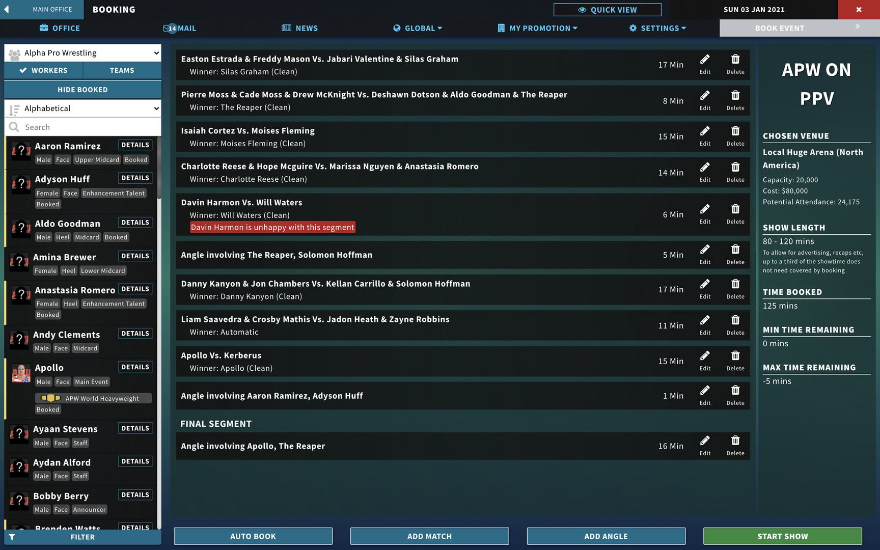 Pro Wrestling Sim #3