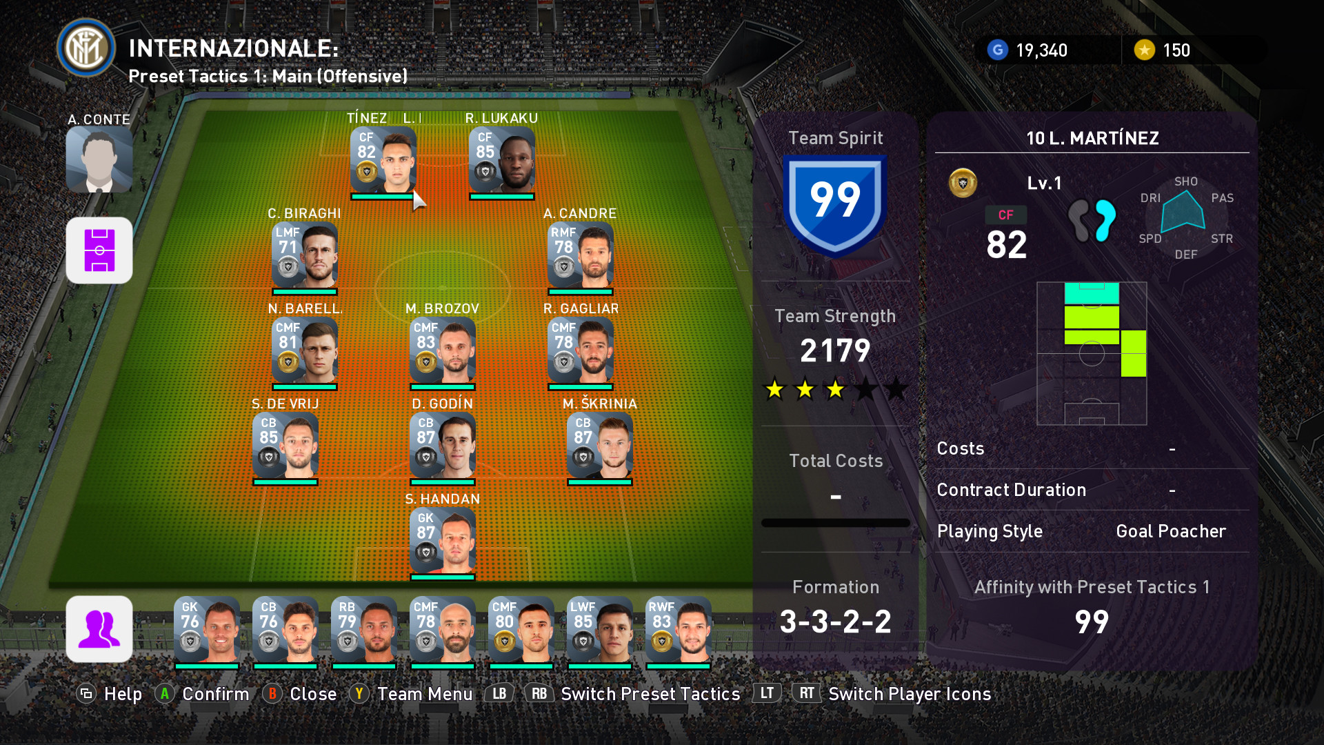 eFootball  PES 2020 - myClub INTERNAZIONALE Squad Featured Screenshot #1