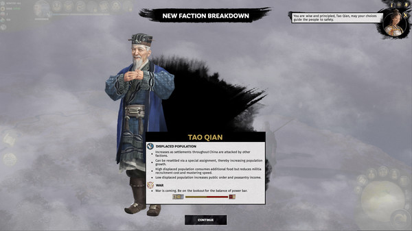 скриншот Total War: THREE KINGDOMS - Tao Qian 1