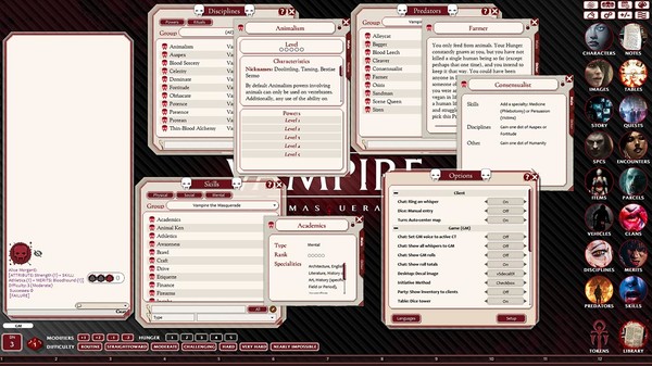 скриншот Fantasy Grounds - Vampire the Masquerade 5th Edition Ruleset (VTM5TH) 1