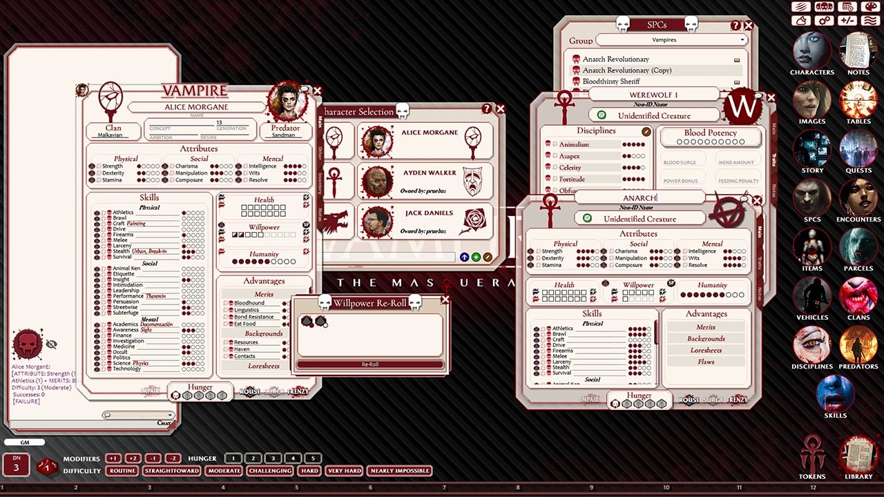 Steam Workshop::Vampire the Masquerade V5 Character Sheet