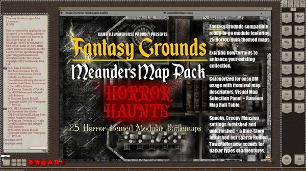 Fantasy Grounds - Meanders Map Pack: Horror Haunts (Map Pack)