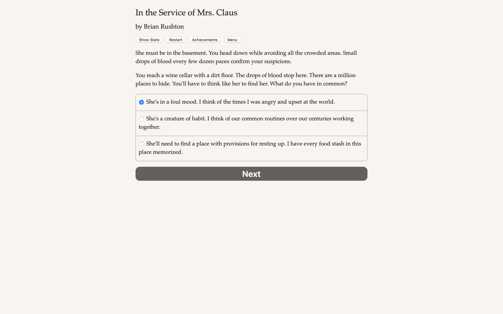 In the Service of Mrs. Claus Demo #4