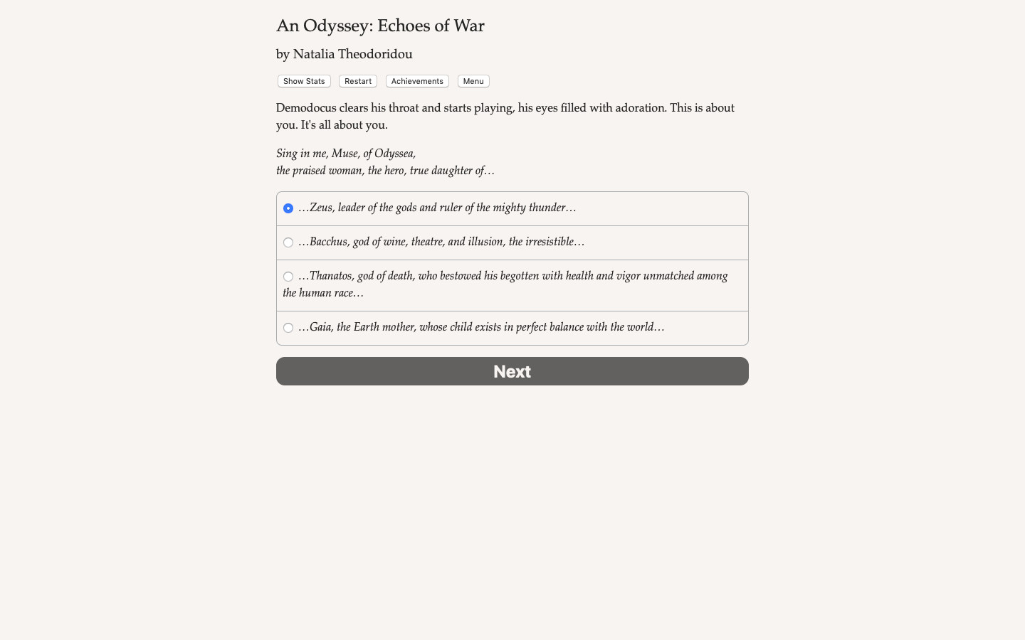 An Odyssey: Echoes of War Demo #0