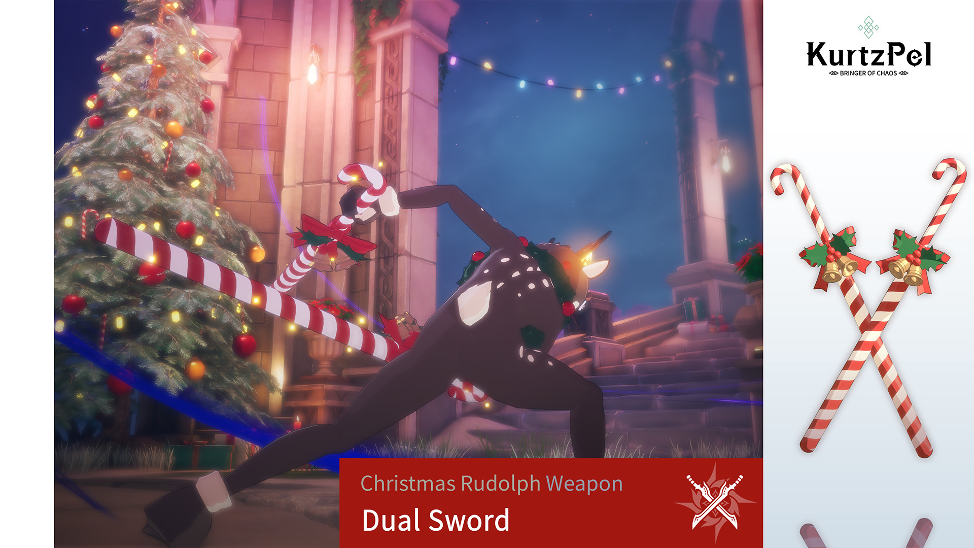 KurtzPel - Christmas Candy Cane Dual Sword #0