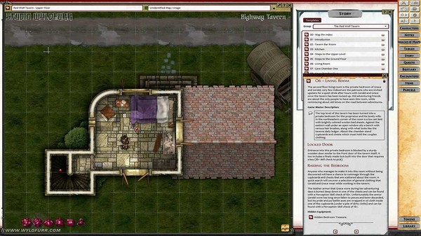 скриншот Fantasy Grounds - Map Pin - The Red Wolf Tavern (PFRPG2) 2
