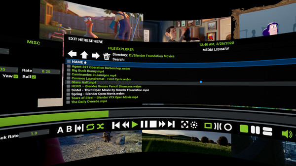 Скриншот из HereSphere VR Video Player