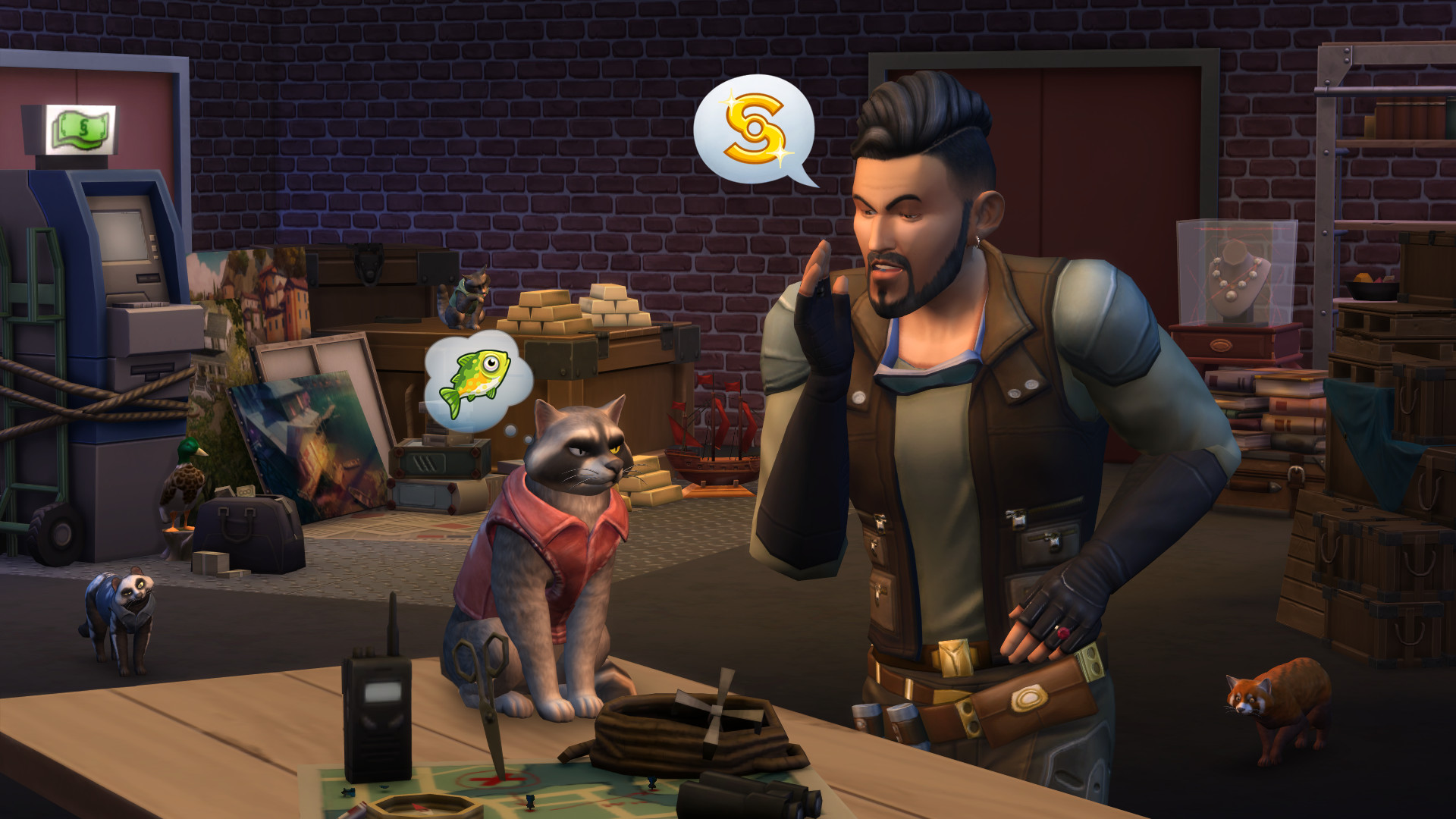 sims 4 cat and dog fight