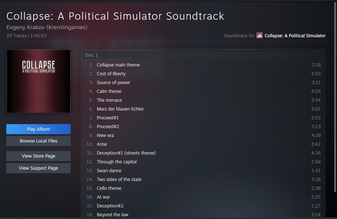 Collapse: A Political Simulator Soundtrack Featured Screenshot #1
