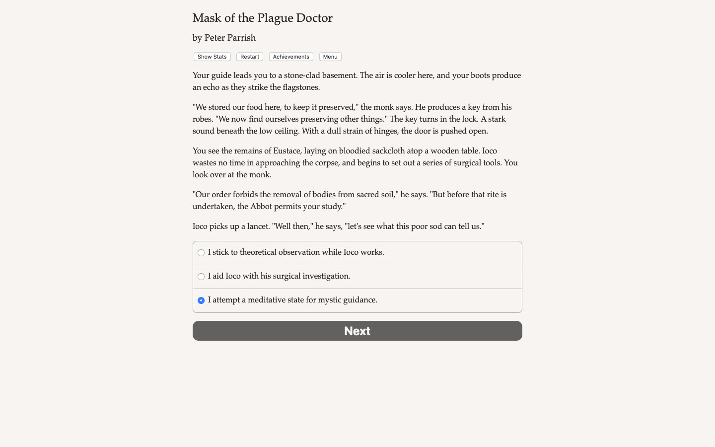 Mask of the Plague Doctor Demo #2