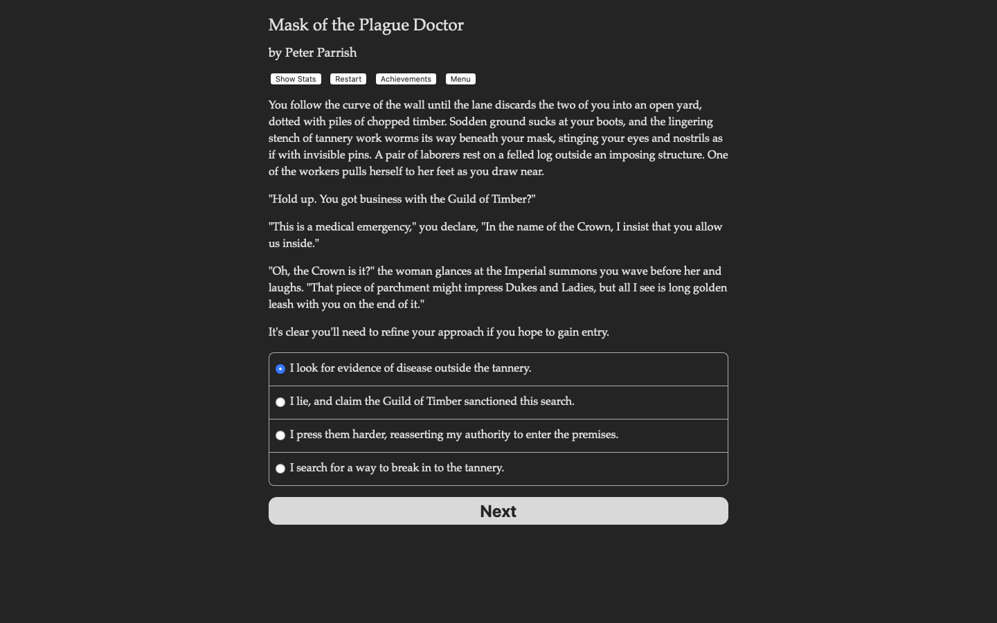 Mask of the Plague Doctor Demo #5