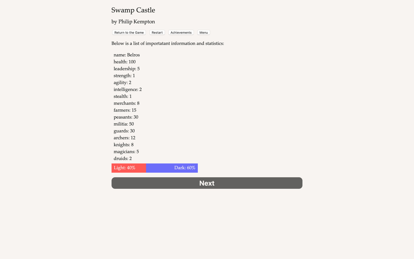 Swamp Castle Demo #0