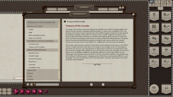 скриншот Fantasy Grounds - Treasury of the Crusade 0
