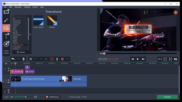 Movavi Video Editor Plus 2020 Effects - Cinematic Set