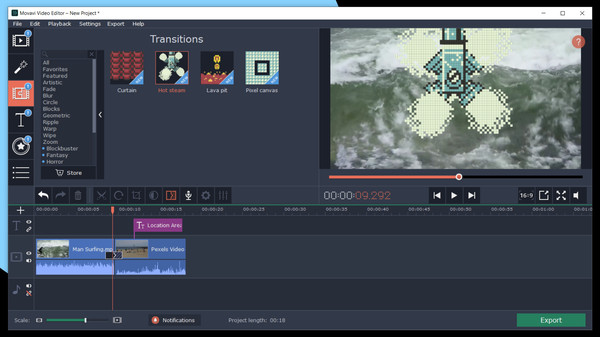 скриншот Movavi Video Editor Plus 2020 - Pixel Age Pack 2