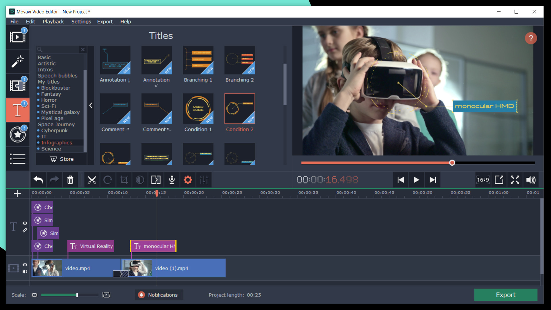 Movavi Video Editor Plus 2020 Effects - Technology Set #4