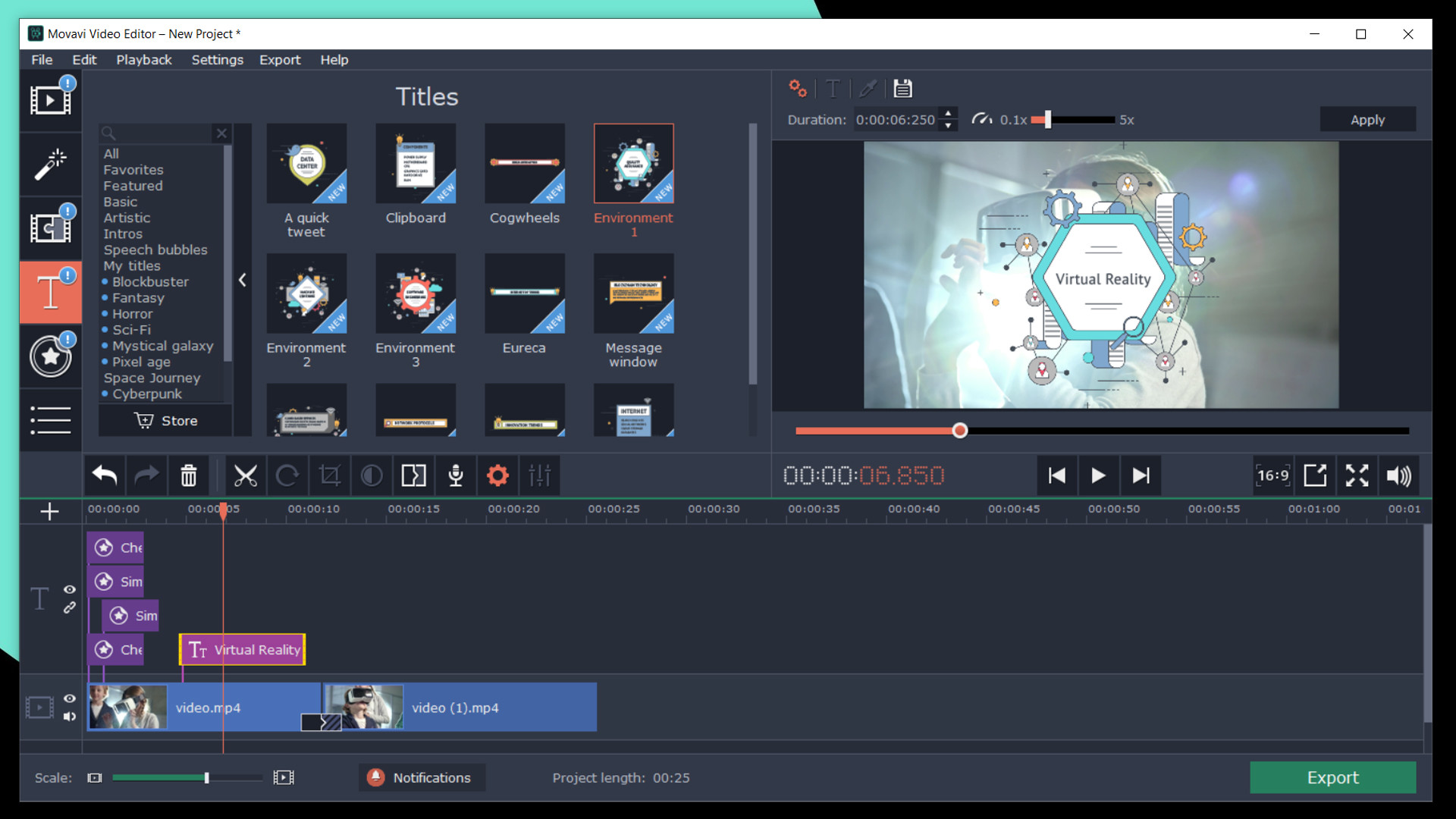 Movavi Video Editor Plus 2020 Effects - Technology Set #5