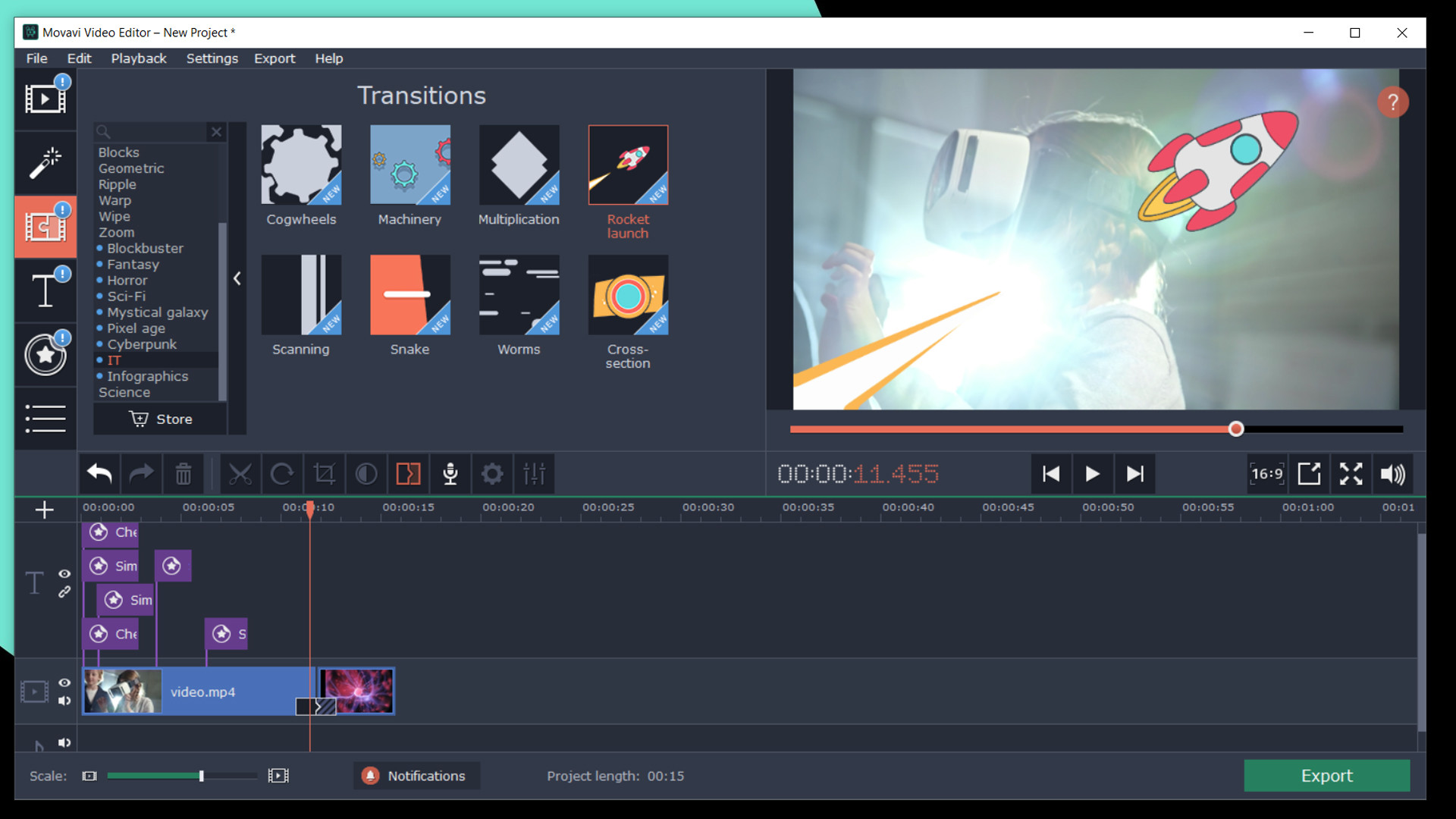 Movavi Video Editor Plus 2020 Effects - Technology Set on Steam