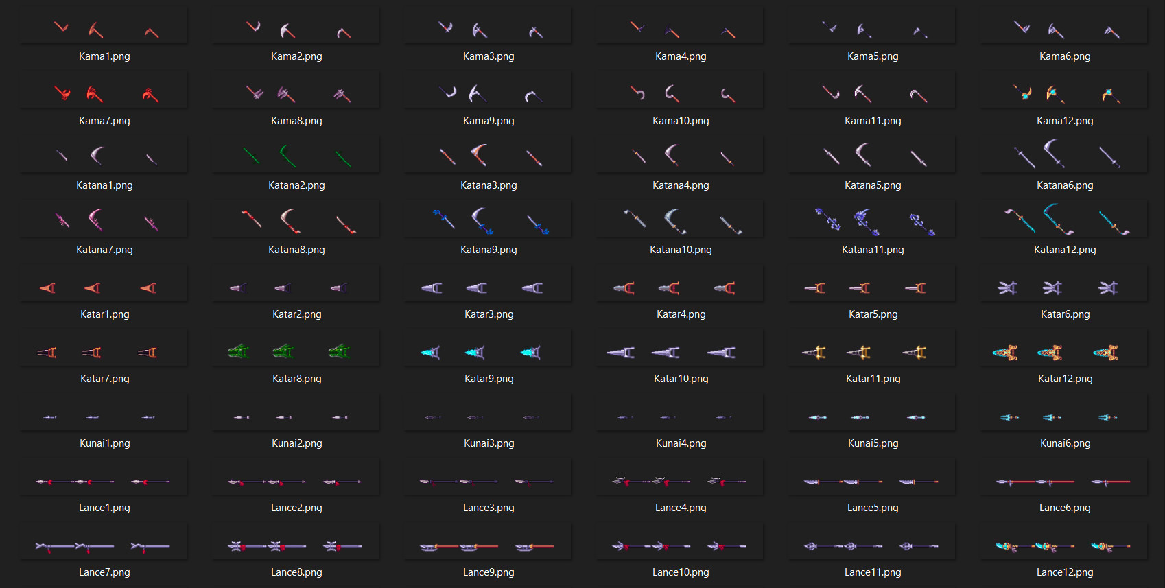 RPG Maker MV - Medieval Asian Fantasy Weapons Pack #6