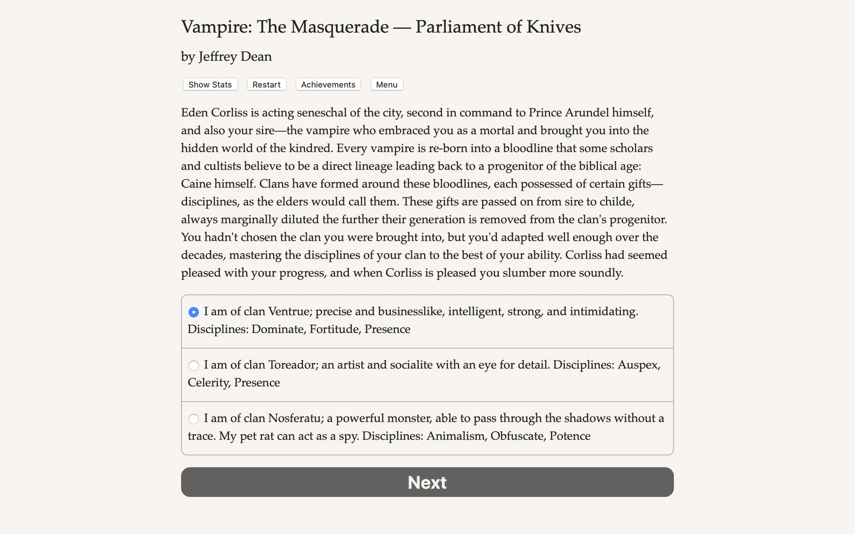 Vampire: The Masquerade — Parliament of Knives Demo #2