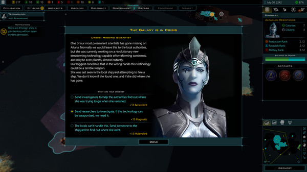 скриншот Galactic Civilizations III - Worlds in Crisis DLC 1
